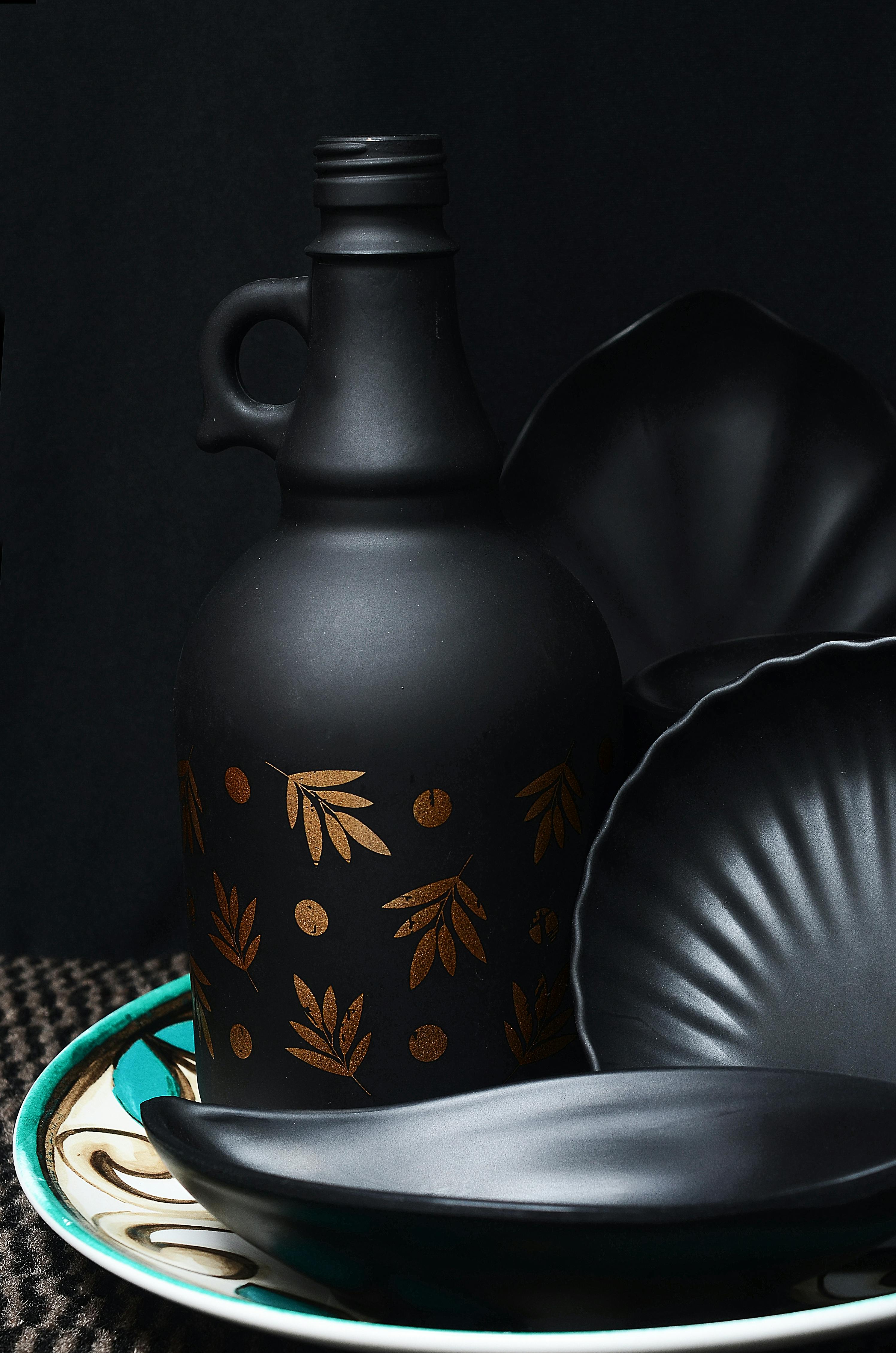 Black Painted Vases